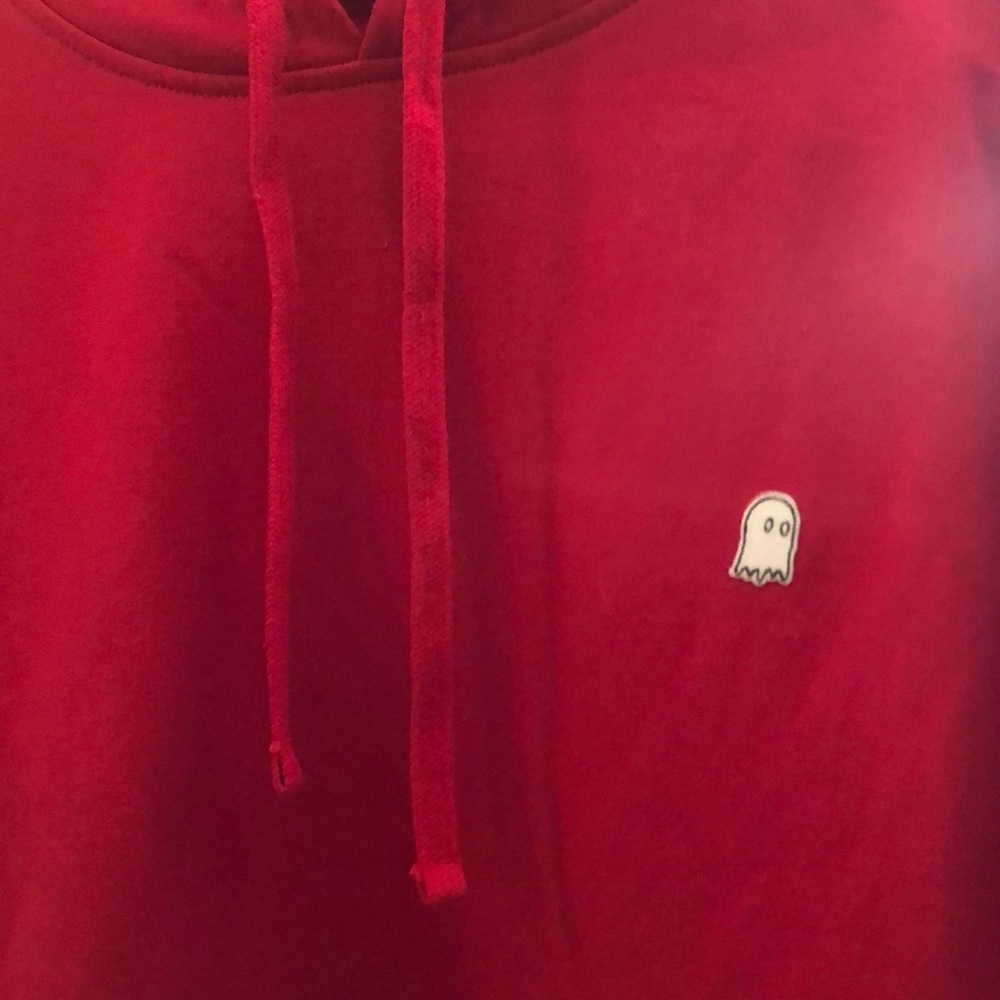 Lonely Ghost oversized red hoodie